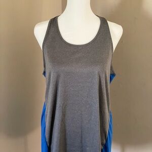 Women's Gray and Blue Sleeveless Top